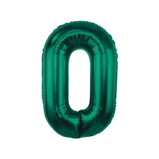 Number B&C Bottle Green Green number 0 foil balloon 85 cm