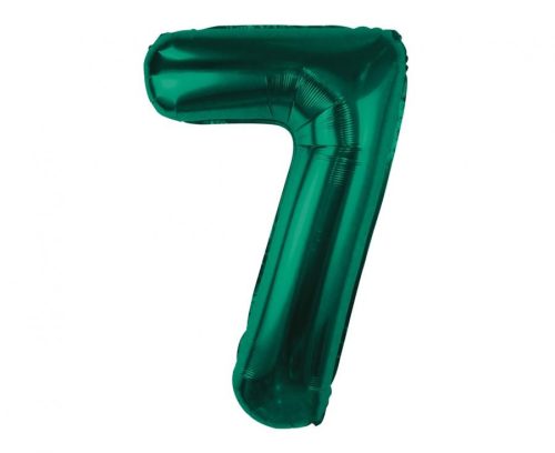 B&C Bottle Green, Green Number 7 foil balloon 85 cm