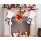 Christmas Red Nose Reindeer stocking for fireplace, boot 53 cm