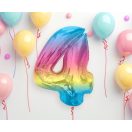 Number Rainbow Colorful Number 4 Foil Balloon 92 cm