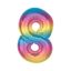 Number Rainbow Colorful number 8 foil balloon 92 cm