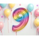Number Rainbow Colorful number 9 foil balloon 92 cm
