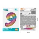 Number Rainbow Colorful number 9 foil balloon 92 cm