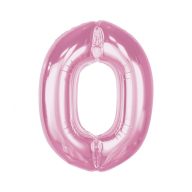 Number Light Pink Pink Number 0 Foil Balloon 92 cm