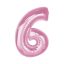 Number Light Pink Pink Number 6 Foil Balloon 92 cm