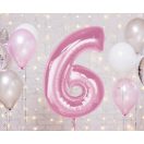 Number Light Pink Pink Number 6 Foil Balloon 92 cm