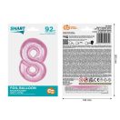 Number Light Pink Light Pink Number 8 Foil Balloon 92 cm