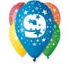 Happy Birthday 9 Star air-balloon, balloon 5 pcs 12 inch (30cm)