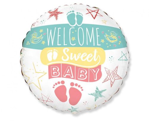 Welcome Sweet Baby foil balloon 46 cm ((WP))
