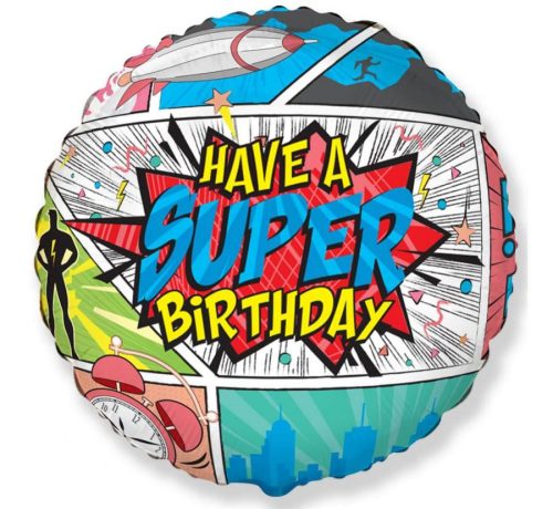 Super Birthday Comic foil balloon 46 cm ((WP))