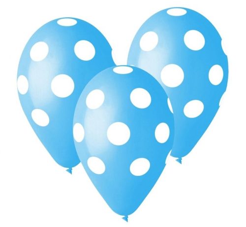 Sky Blue Dots, Blue air-balloon, balloon 5 pieces 12 inch (30 cm)