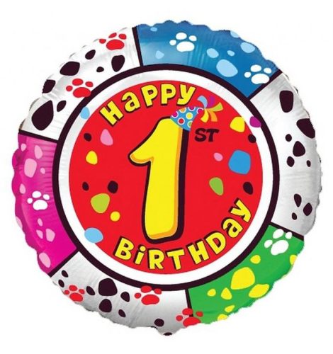 Happy Birthday 1 Pattern foil balloon 48 cm