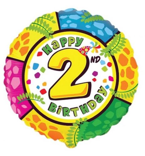 Happy Birthday 2 Pattern birthday foil balloon 48 cm