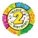 Happy Birthday 2 Pattern birthday foil balloon 48 cm