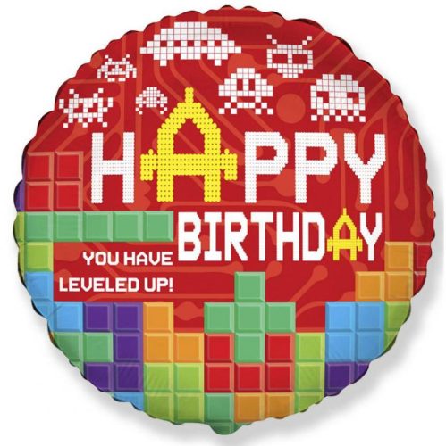 Lego pattern Happy Birthday Bricks foil balloon 48 cm