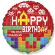 Lego pattern Happy Birthday Bricks foil balloon 48 cm