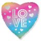Colour Heart Rainbow foil balloon 46 cm ((WP))