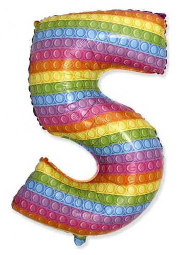 Pop It Number 5 foil balloon 69 cm ((WP))