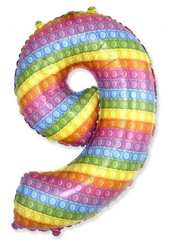 Pop It Number 9 foil balloon 69 cm ((WP))