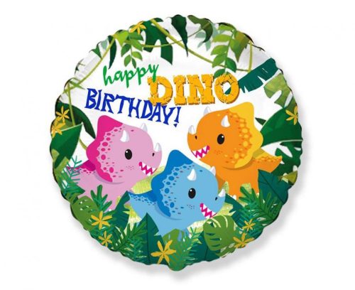 Happy Birthday Dino, Dinosaur foil balloon 46 cm ((WP))