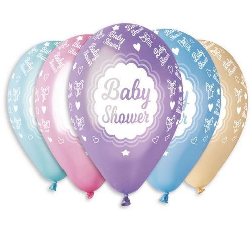 Baby Shower metallic air-balloon, balloon 5 pieces 12 inch (30 cm)