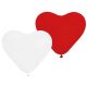 Colour Heart Red-White air-balloon, balloon 5 pieces 10 inch (25 cm)