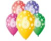 Happy Birthday 6 Star air-balloon, balloon 5 pieces 13 inch (33 cm)