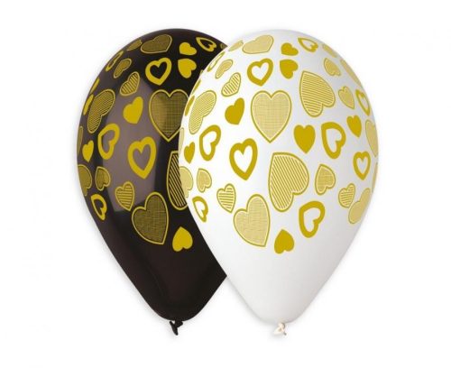 Golden Hearts, Heart air-balloon, balloon 5 pieces 13 inch (33 cm)