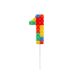 Colour Pick Blocks Building block number candle for cake, number candle 1