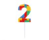 Colour Pick Blocks Building Block Number 2 Birthday Candle