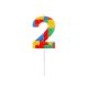 Colour Pick Blocks Building Block Number 2 Birthday Candle