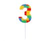 Colour Pick Blocks Building block number 3 candle, number candle