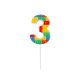 Colour Pick Blocks Building block number 3 candle, number candle