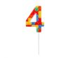 Colour Pick Blocks Building block number 4 birthday candle