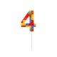 Colour Pick Blocks Building block number 4 birthday candle