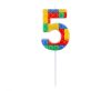 Colour Pick Blocks Building block number candle, birthday candle - number 5