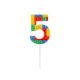 Colour Pick Blocks Building block number candle, birthday candle - number 5