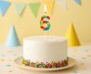 Colour Pick Blocks Building Block Cake Candle, Number Candle 6
