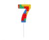 Colour Pick Blocks Building block number 7 cake candle, number candle