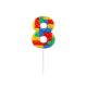 Colour Pick Blocks Building block number 8 candle, numeral candle