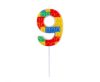 Colour Pick Blocks Building Block 9 Candle, Number Candle