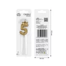 Number Champagne Crown Gold Number 5 Birthday Candle, Cake Candle 6 cm