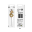 Number Champagne Crown Gold number 6 candle, birthday candle 6 cm