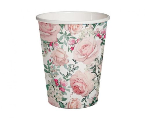 Gorgeous Roses Paper Cup (6 pieces) 250 ml
