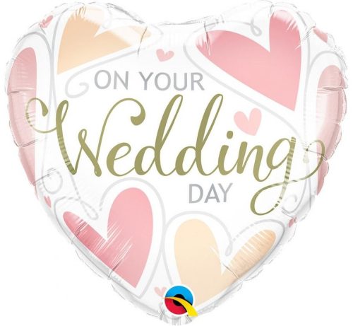 Wedding Day Hearts, Wedding foil balloon 46 cm