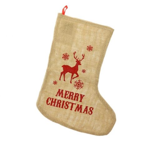 Reindeer Christmas Fireplace Stocking, Boot 44,5 cm