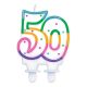 Rainbow Dots, Colour cake candle, number candle 50-es
