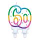 Rainbow Dots, Colour cake candle, number candle 60 as