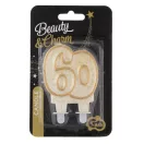 Colour Gold Gold Glitter Number Candle, 60