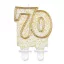 Colour Gold Golden Glitter Number 70 Birthday Candle